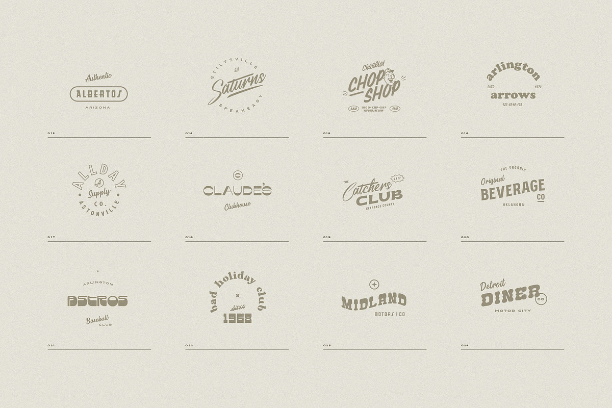 Editable Retro Logo Collection x30, a Branding & Logo Template by Staple. (Photo 4 of 10)