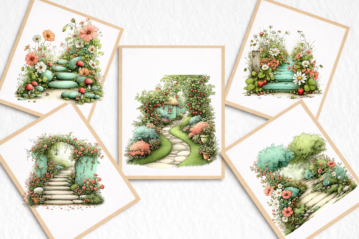 Whimsical Summer Pathway Clipart, an Illustration by DreamArtGraphic (Photo 8 of 8)