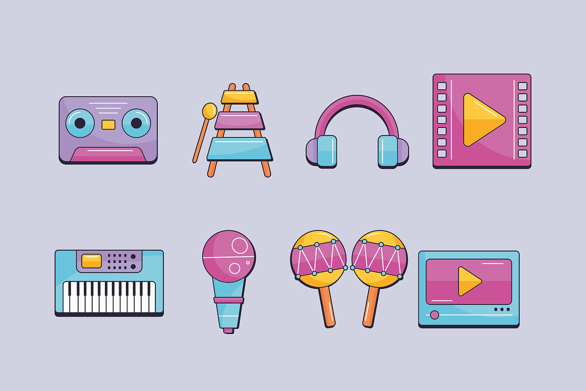 Music Instruments Devices Icon Set preview 3