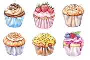Muffin Watercolor Clipart, an Illustration by SinaCreation (Thumbnail 3 of 5)