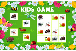 Sudoku Kids Game, Cartoon Insects