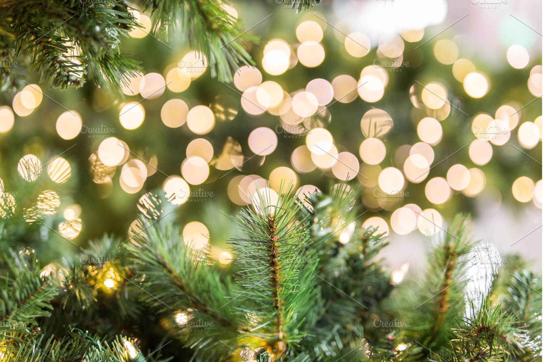 Golden Christmas light bokeh, a Holiday Photo by TruElegance Photos
