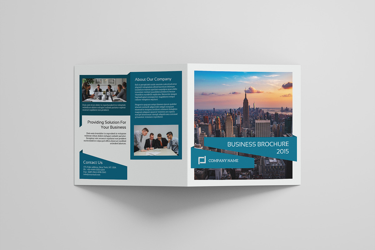 Corporate Square Bifold Brochure, a Brochure Template by retrographix (Photo 2 of 5)
