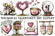 Whimsical Valentine's Day Clipart, an Illustration by OK Design (Thumbnail 2 of 6)