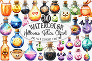 Watercolor Halloween Potion Clipart, an Illustration by Designking (Thumbnail 1 of 4)