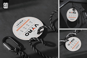 Round Paracord Carabiner Tag Mockup