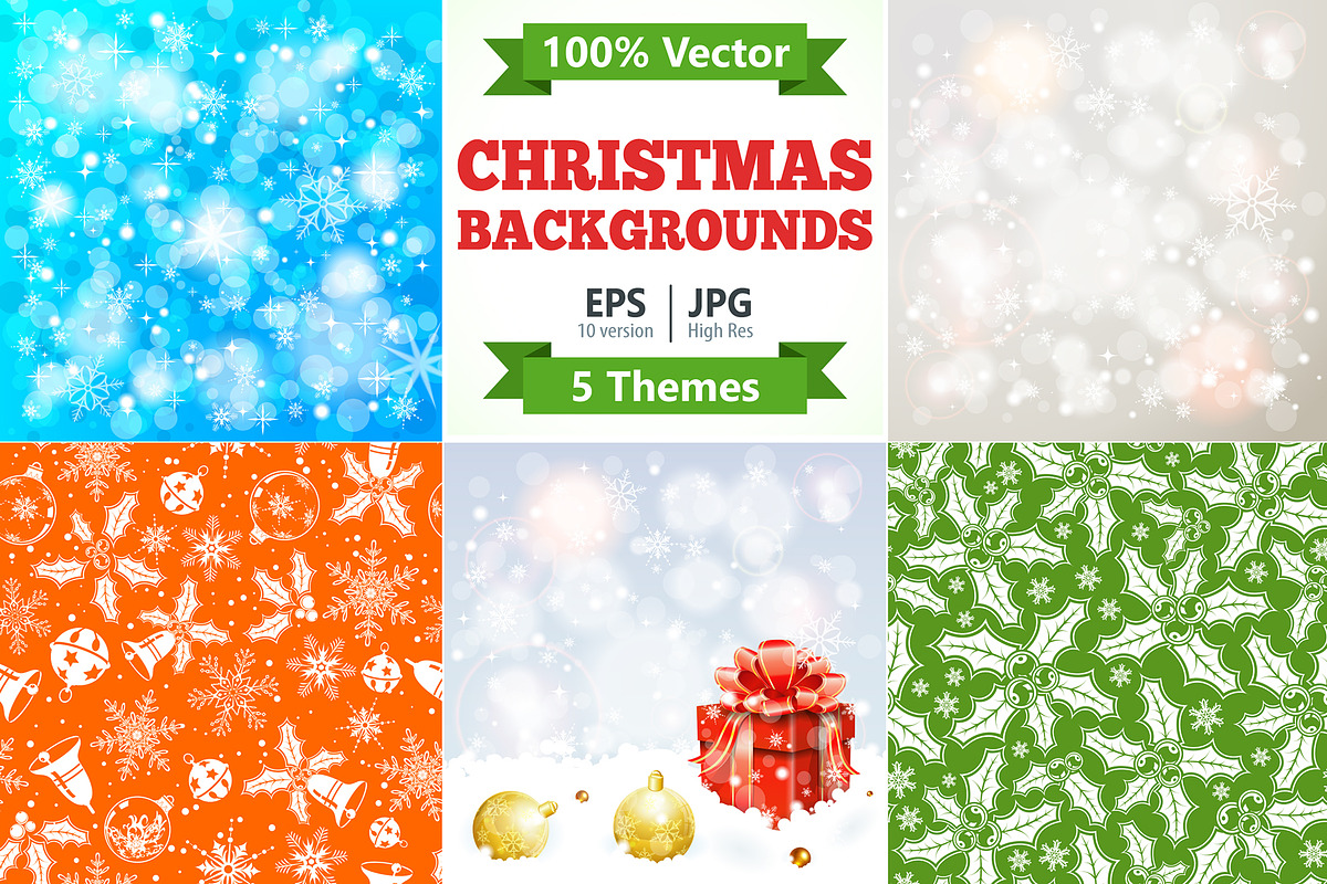 Christmas Backgrounds Themes, a Decorative Illustration by TAlex (Photo 1 of 6)
