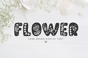 Flower Hand Drawn display Font, a Script Font by Happy Letters (Thumbnail 1 of 10)