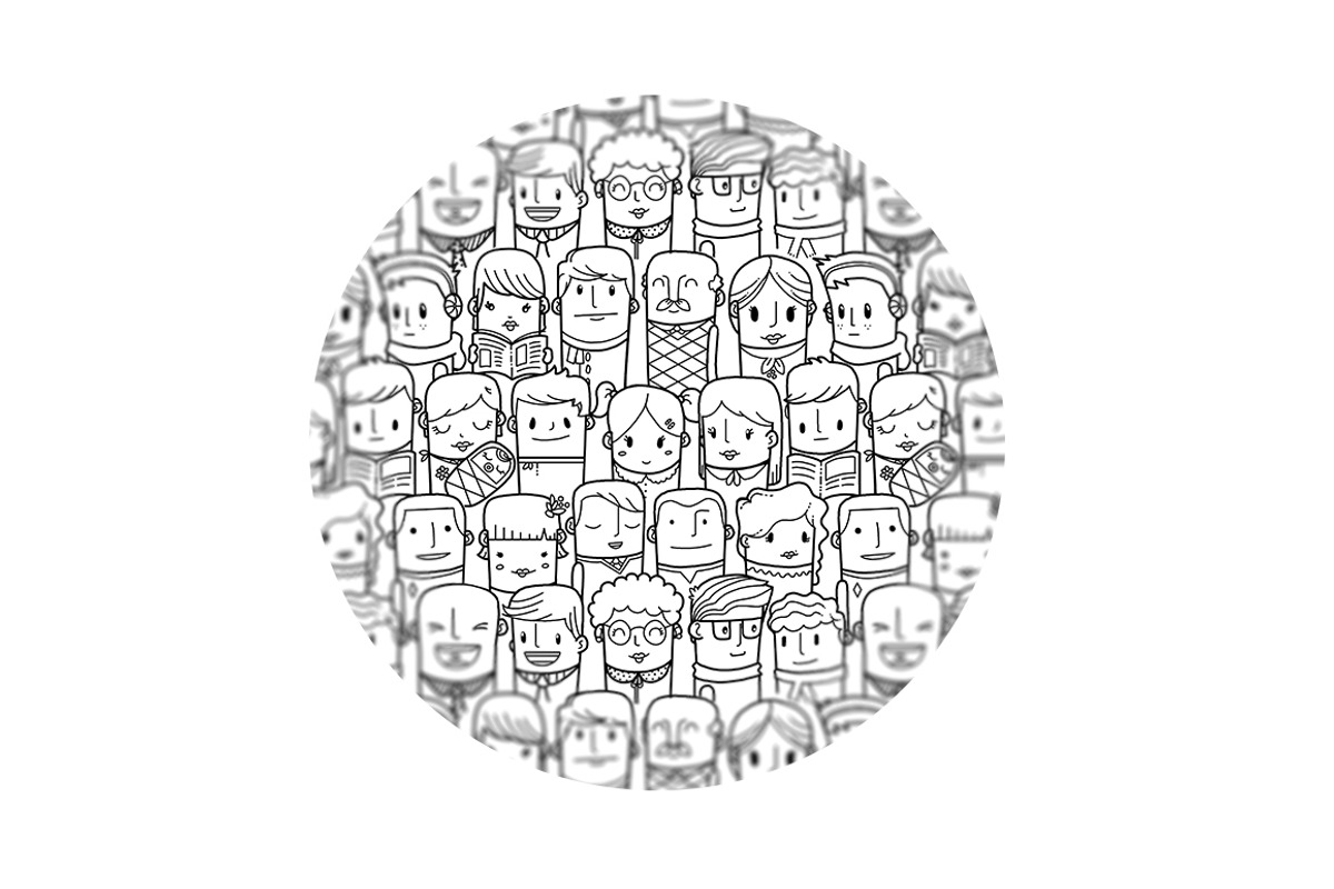 Seamless outline people pattern, a Pattern Graphic by Beatriz Gascón (Photo 3 of 5)