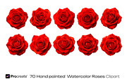 Scarlet Red Roses Wedding watercolor, a Decorative Illustration by crafty (Thumbnail 8 of 11)