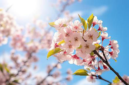 Beautiful blossom branch and blue sky, a Nature Photo by AlyaAnd