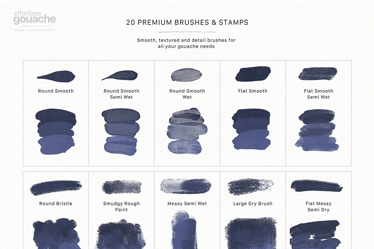 Gouache Brushes for Procreate, a Brush Add-On by Lisa Glanz (Photo 9 of 14)