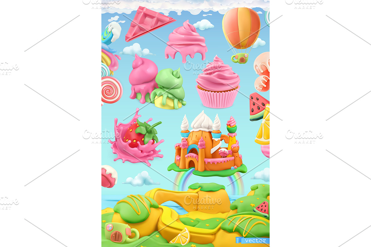 Sweet castle lollipop holiday poster, a Decorative Illustration by Allevinatis Studio (Photo 4 of 6)