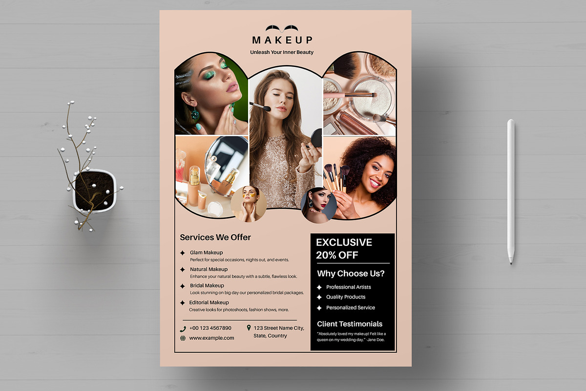 Makeup Flyer Template, a Flyer Template by MightyDesign (Photo 1 of 8)