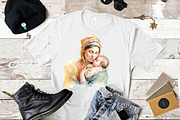 Mother and Baby Watercolor Clipart, a Person Illustration by Mermaids Cove (Thumbnail 8 of 10)