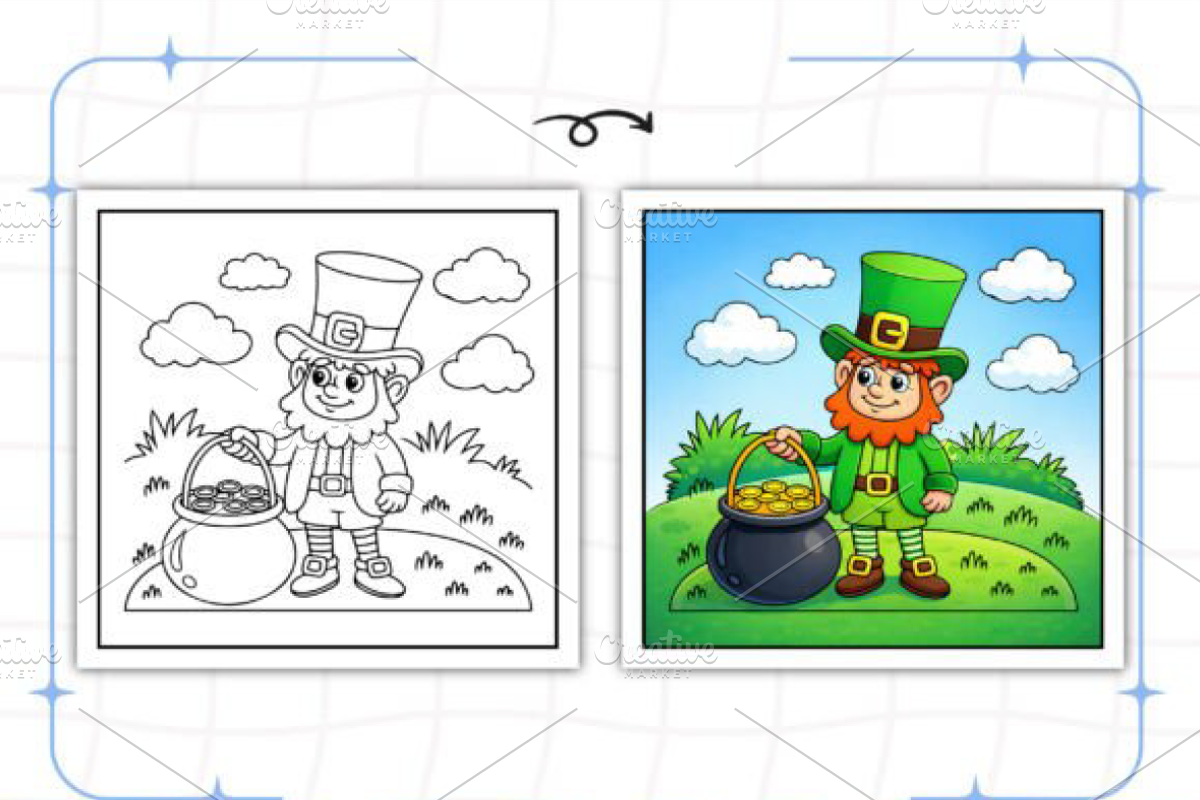 Lucky Leprechauns Coloring Book, a Seasonal Illustration by Ink Gallery (Photo 7 of 9)