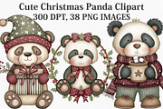 Watercolor Cute Christmas Panda, an Illustration by Canvas Craft (Thumbnail 1 of 7)