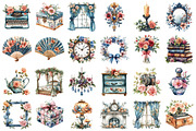 Watercolor Victorian Decor Clipart, an Illustration by designcity5 (Thumbnail 2 of 5)