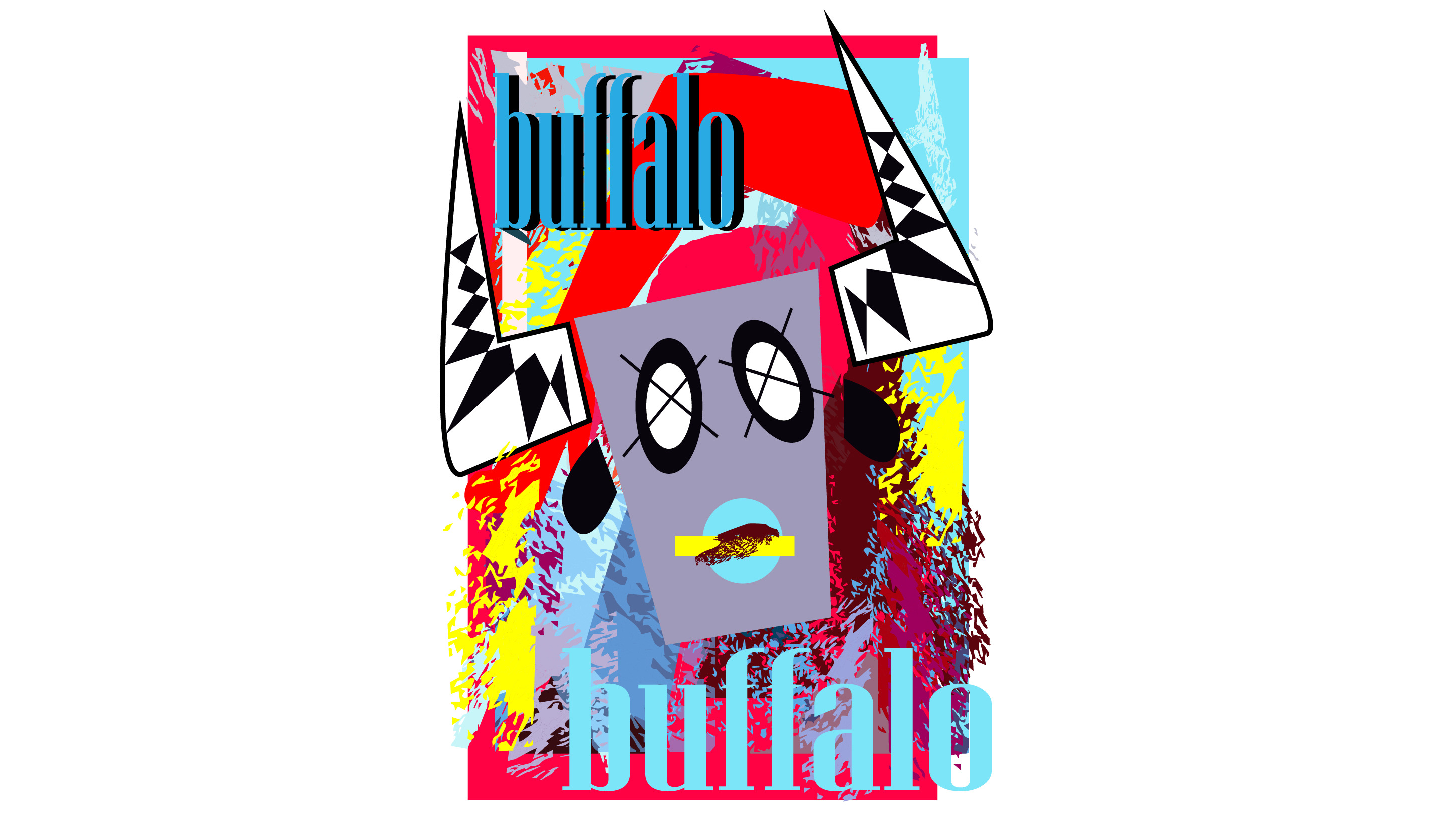 Buffalo pop art abstract colorful ba | Background Graphics ~ Creative ...