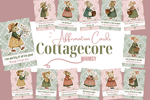 Soft Cottagecore Affirmation Cards