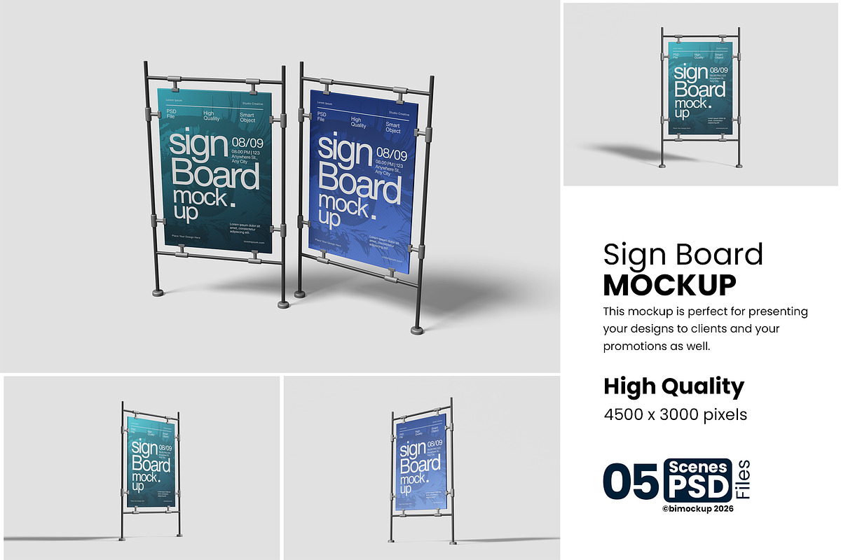 Minimalist Signboard Mockup, an Advertising Mockup by bimockup (Photo 1 of 6)