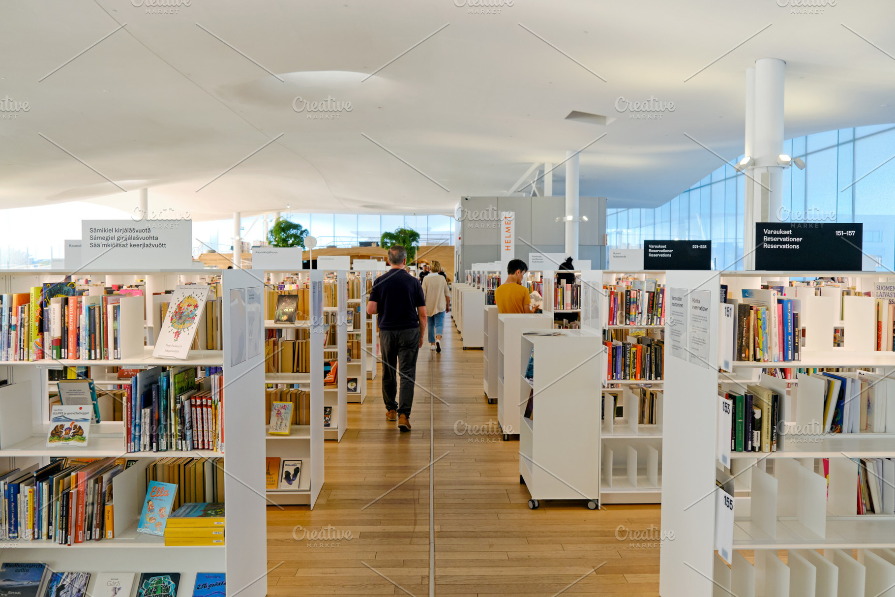 Modern library with books, a School & Education Photo by BOOCYS
