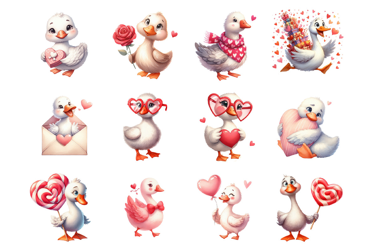 Silly Valentines Goose Clipart, an Illustration by Design Market (Photo 3 of 3)
