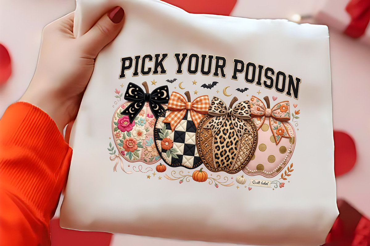 Pick Your Poison Pumpkins Bow PNG, a Seasonal Illustration by CrexoraLab (Photo 2 of 4)