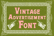 Vintage Advertisement Font, a Font by Liz Kohler Brown (Thumbnail 1 of 5)