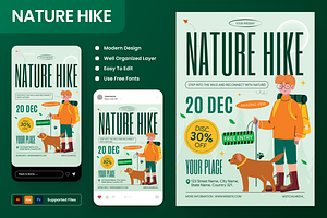 Nature Hike Flyer Set, a Flyer Template by Annora Studio