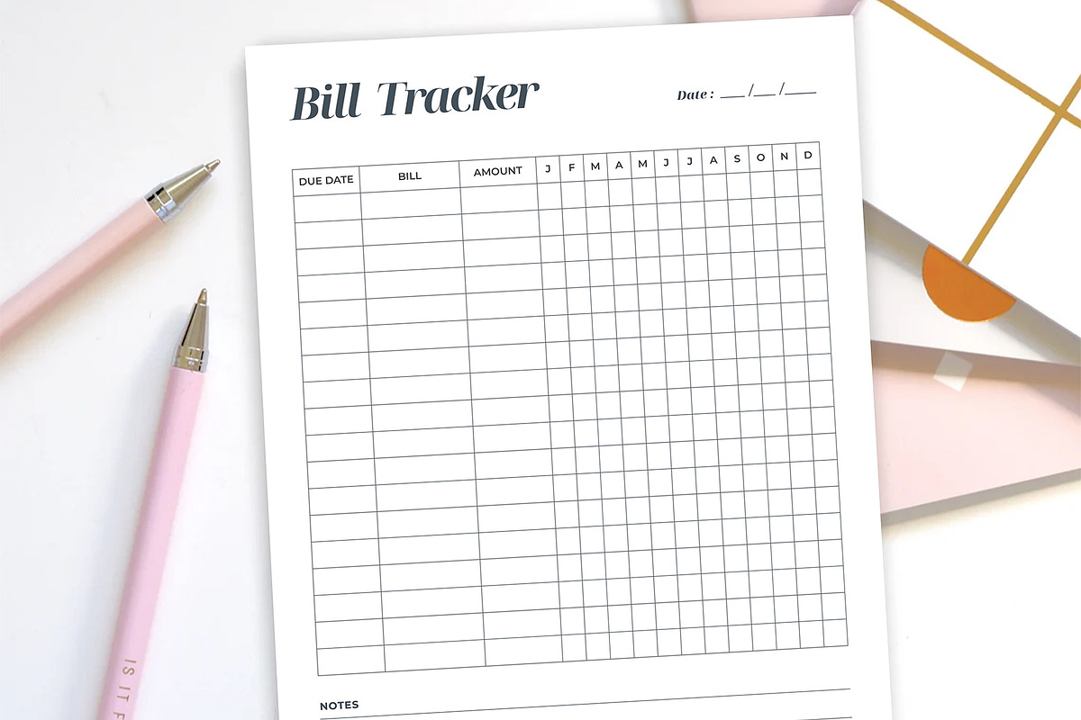 Canva Bill Tracker, a Stationery Template by DesignDevisers (Photo 4 of 9)