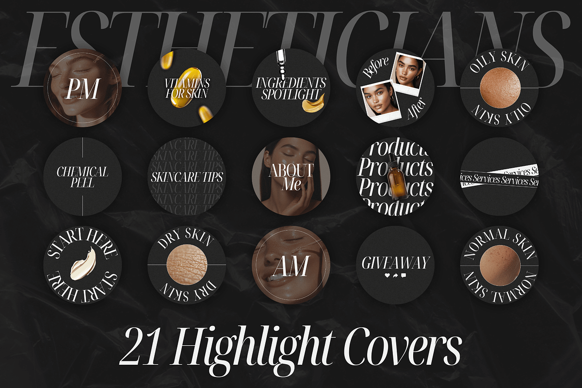 Beauty Instagram Highlights Covers, a Social Media Template by Xenié Creative (Photo 1 of 5)