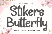 Stikers Butterfly, a Sans Serif Font by FreshTypeINK (Thumbnail 1 of 8)