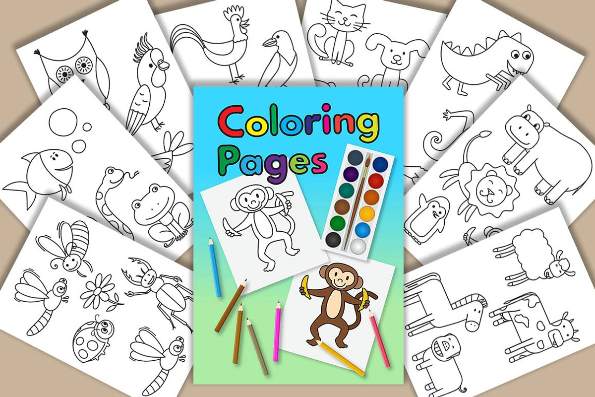 Happy Holidays Coloring Pages, an Animal Illustration by dacascas (Photo 8 of 8)