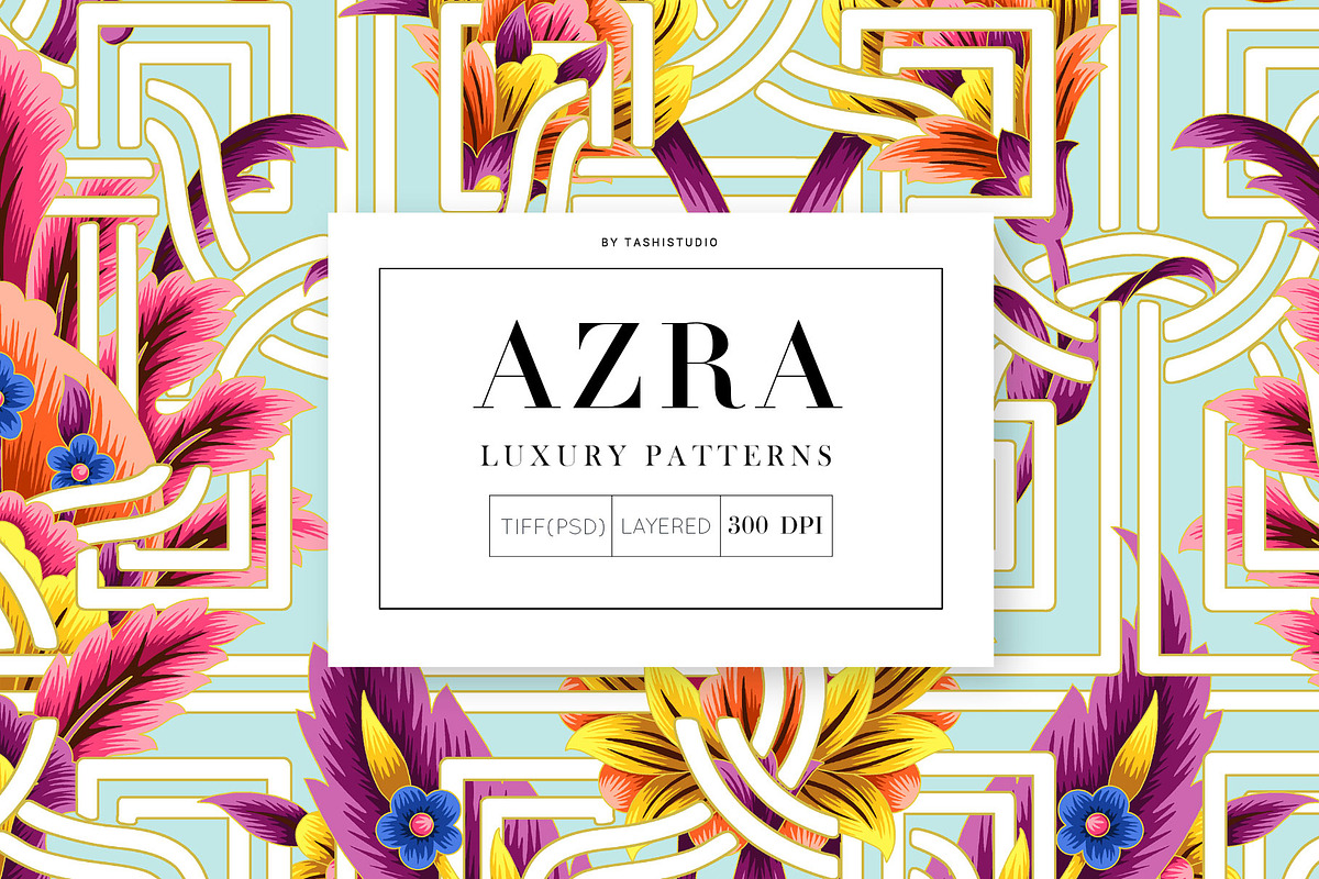 Azra, Luxury Designer Print Patterns, a Pattern Graphic by TSTUDIO