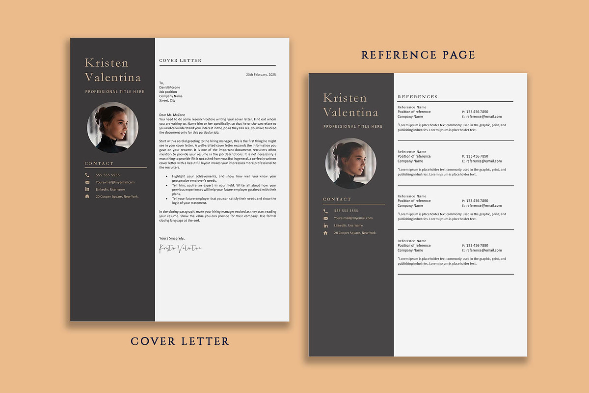 Modern Professional Resume Template, a Resume Template by VictoriousVita (Photo 5 of 8)