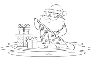 Summer Santa Claus, an Illustration by HitToon
