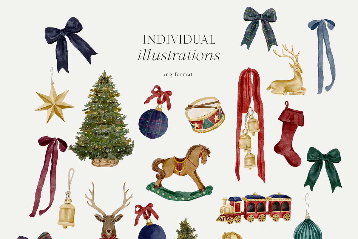 Christmas holiday graphics bows, an Object Graphic by Grace Noboa Illustrations (Photo 5 of 15)