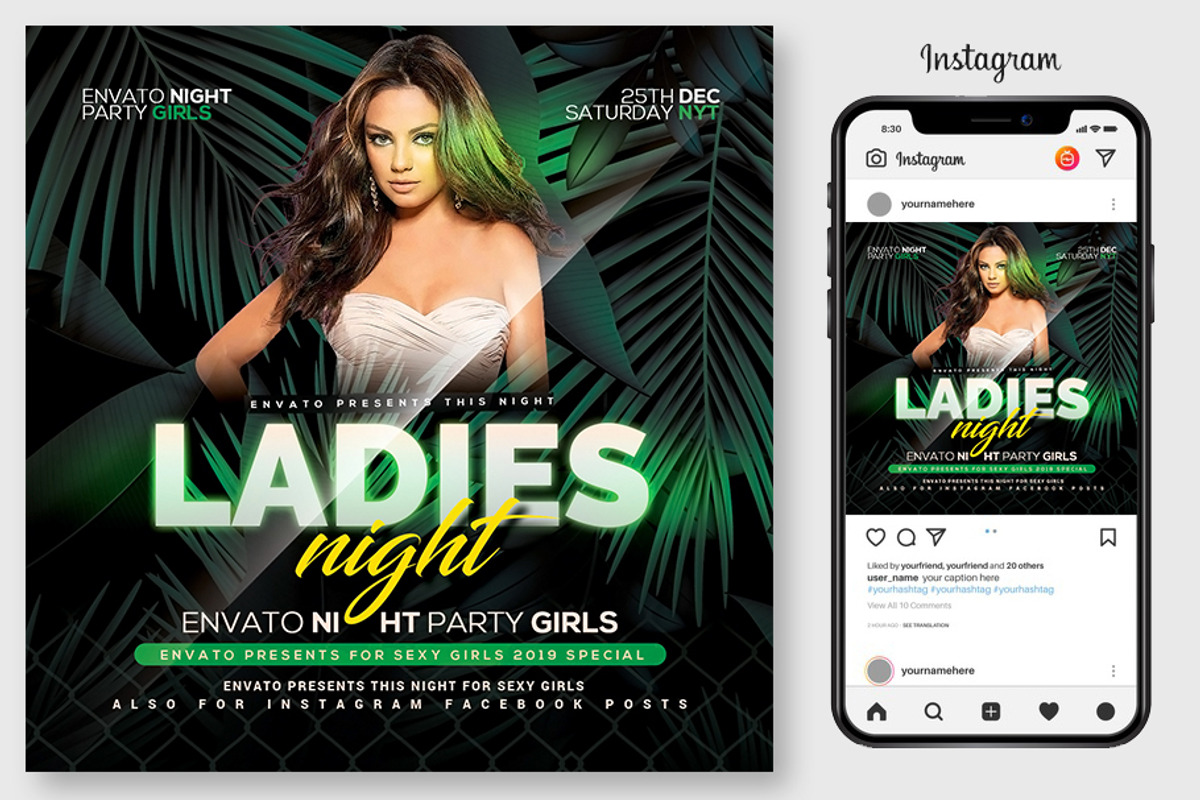 100 Night Club Party Flyers Bundle, a Flyer Template by graphicforest (Photo 12 of 72)