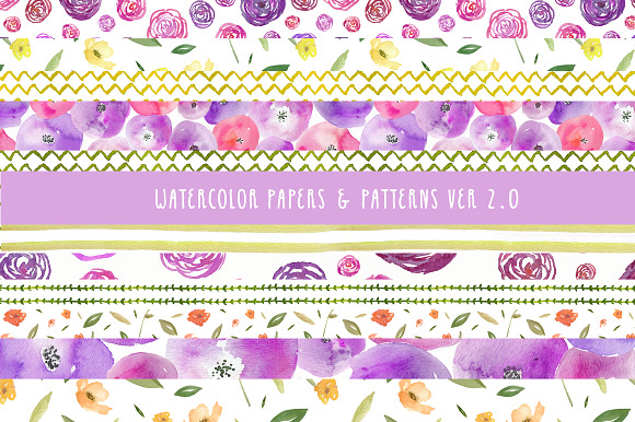 Watercolor Patterns 2 preview 4