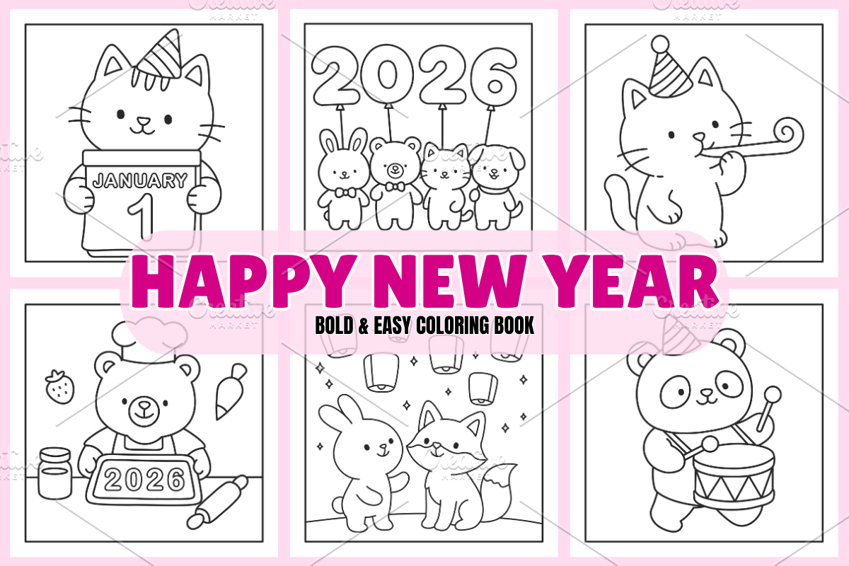 Happy New Year For Kids, a Seasonal Illustration by Coco Bloom (Photo 1 of 3)