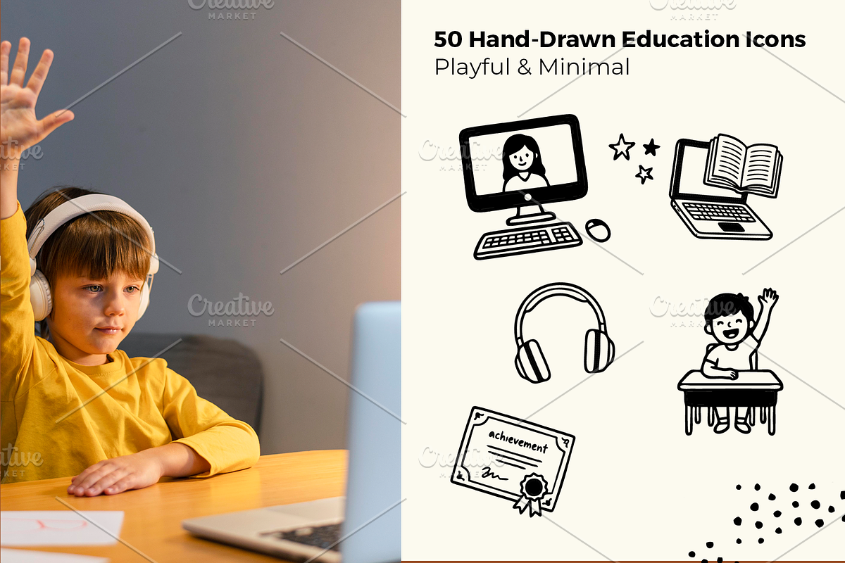 Hand-Drawn Education Icons Set, an Education Illustration by Imran Haroon (Photo 2 of 5)