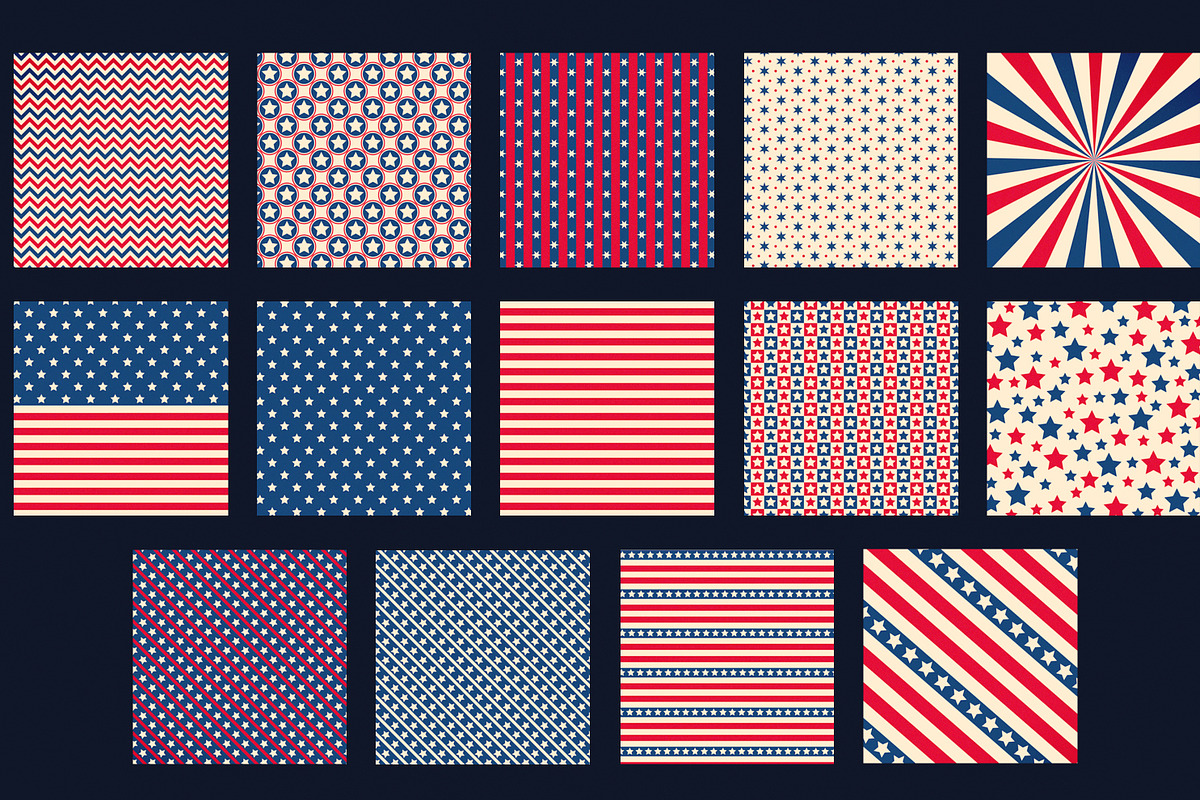 Retro Fourth of July, a Pattern Graphic by Paper Farms (Photo 2 of 2)