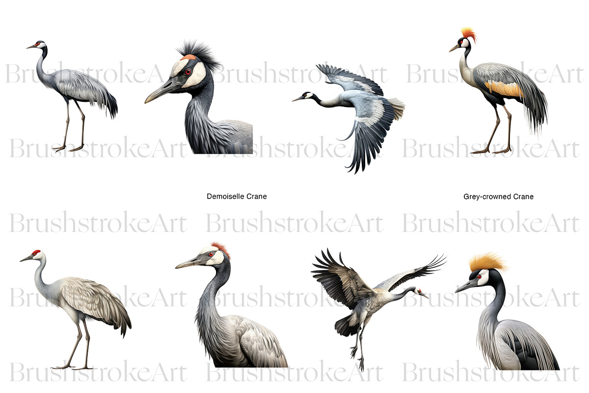 Crane Clipart, Crowned Crane, Birds, an Animal Illustration by BrushstrokeArtGB (Photo 4 of 9)