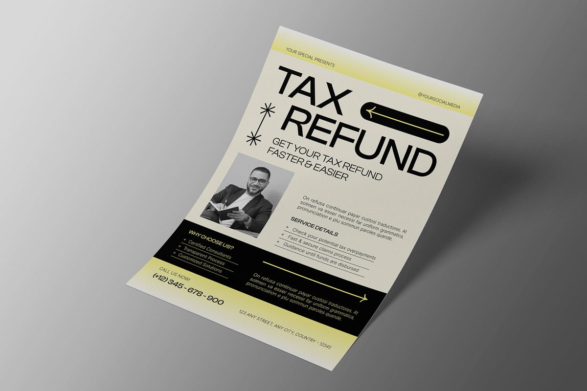 Modern Bold Tax Consultant Flyer, a Flyer Template by Neermana (Photo 2 of 4)
