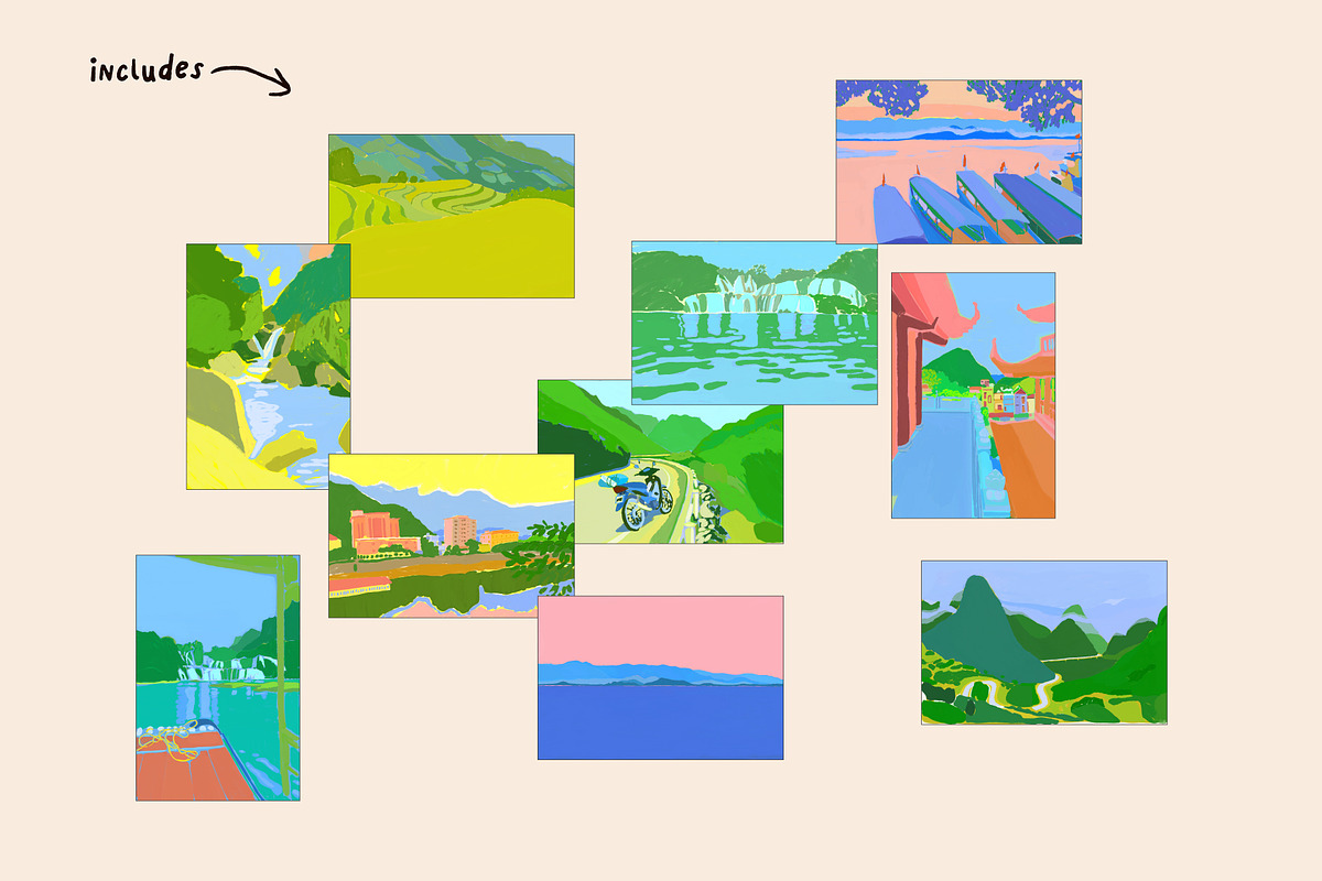 Paintings Inspired by Vietnam, an Illustration by Studio Funshop by Kelli (Photo 3 of 9)