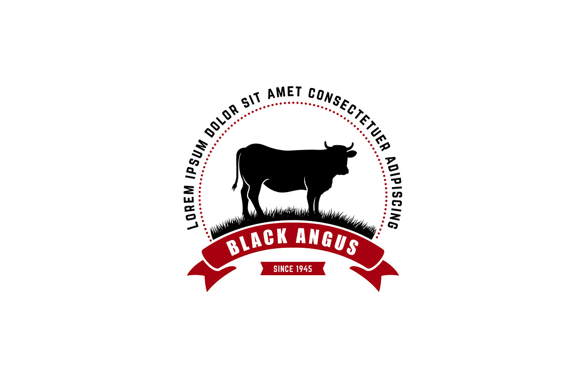 Black angus logo. Cow farm logo, a Branding & Logo Template by Distrologo