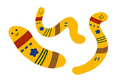 Cute Worm Illustration Set, an Animal Illustration by The Journey Atelier (Thumbnail 8 of 8)