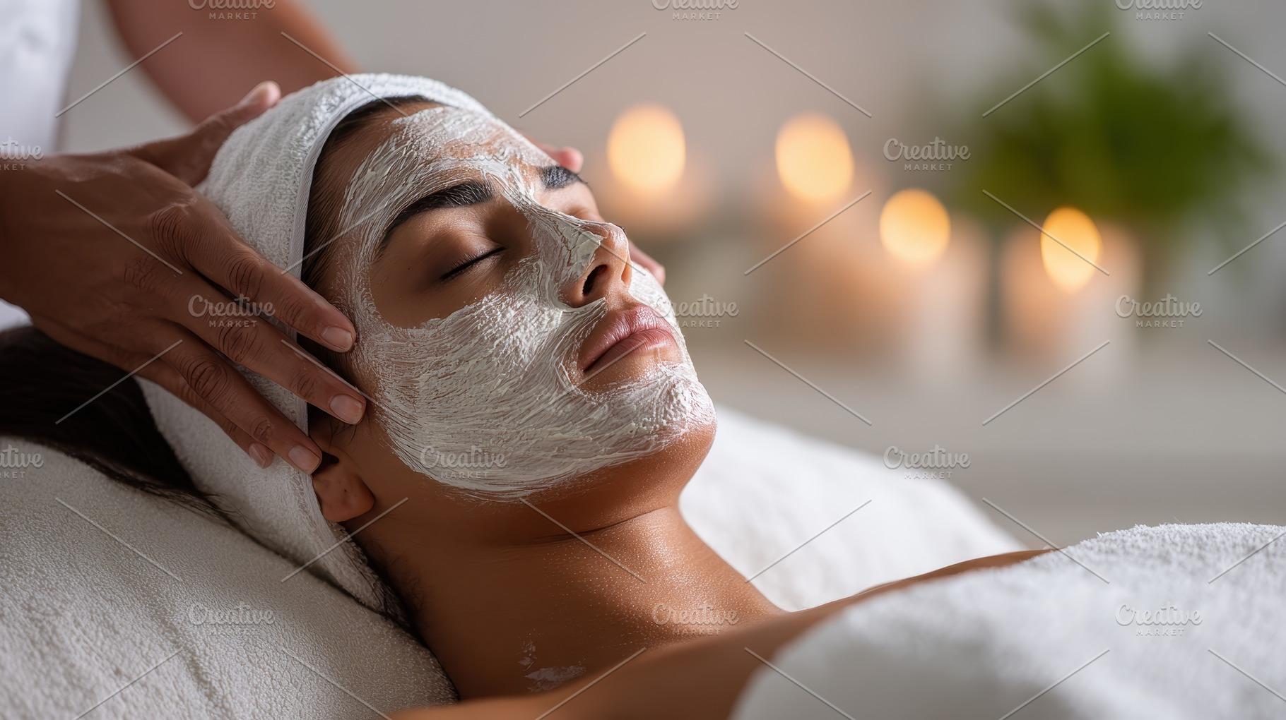 Spa Treatment Facial Mask Relaxation, a Photo by Pixeness Studio