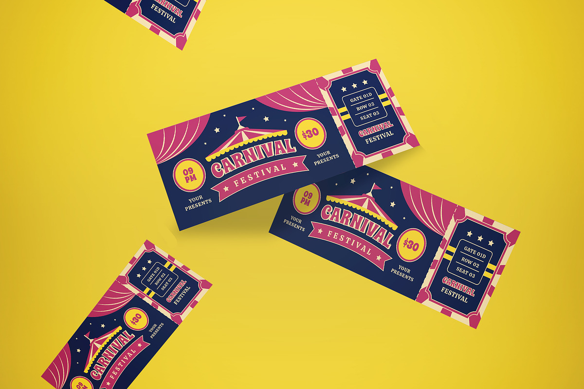 Carnival Ticket, a Card Template by graphicook (Photo 3 of 3)